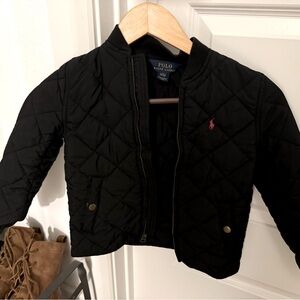 Black Ralph Lauren Polo Boys' Diamond Quilted Jacket size 5 like new